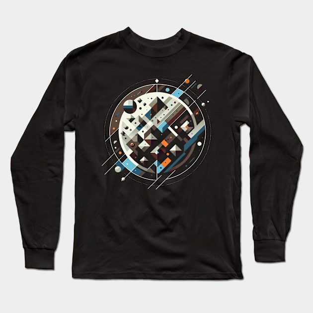 Orbital Odyssey | Geometric Mercury Mission Tee Long Sleeve T-Shirt by Graphic Wonders Emporium